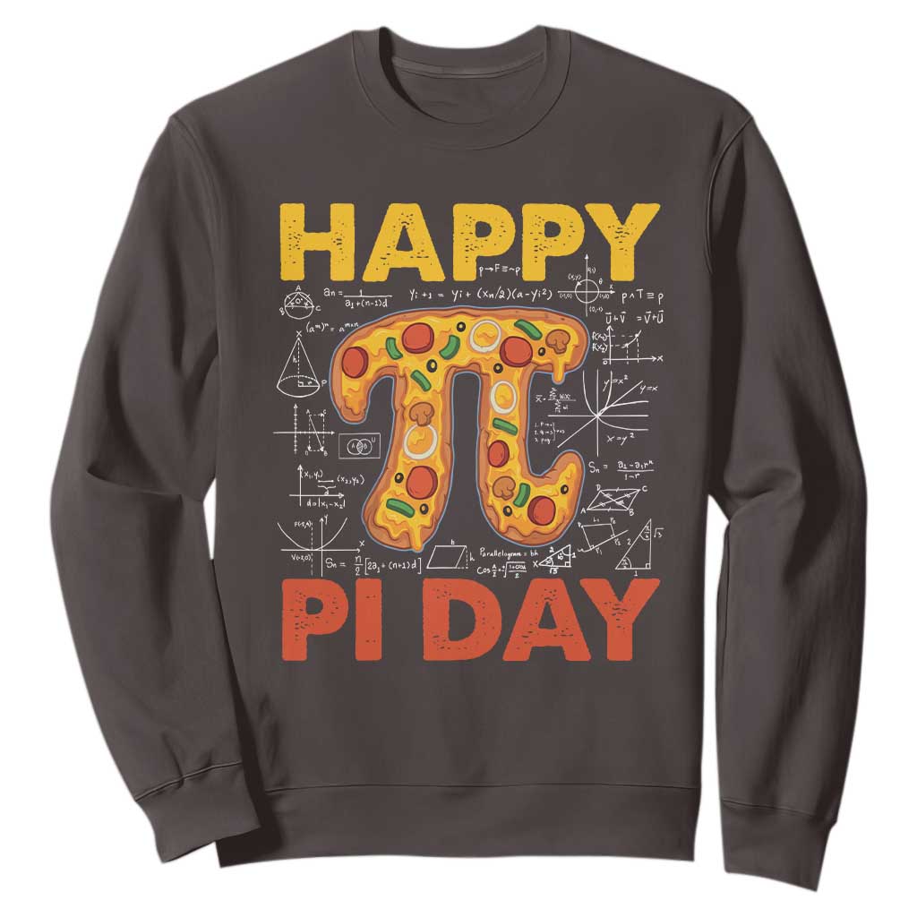Happy Pi Day Sweatshirt Funny Pi Pizza TS09 Dark Chocolate Print Your Wear