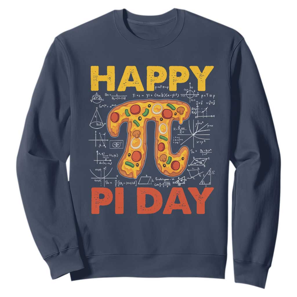 Happy Pi Day Sweatshirt Funny Pi Pizza TS09 Navy Print Your Wear