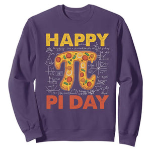 Happy Pi Day Sweatshirt Funny Pi Pizza TS09 Purple Print Your Wear