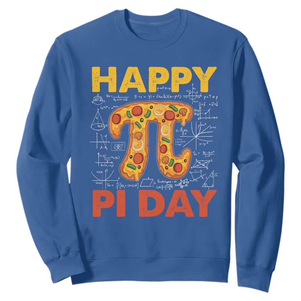 Happy Pi Day Sweatshirt Funny Pi Pizza TS09 Royal Blue Print Your Wear