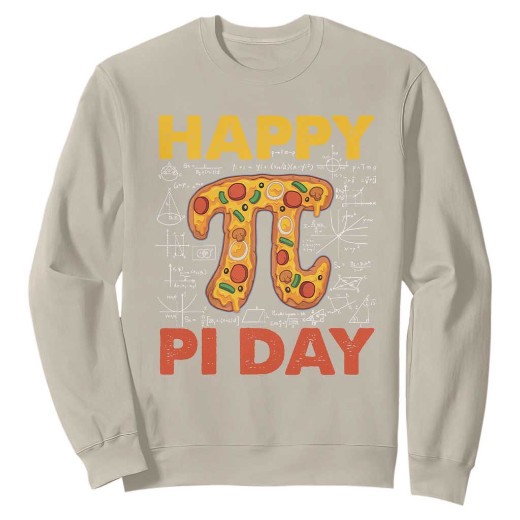 Happy Pi Day Sweatshirt Funny Pi Pizza TS09 Sand Print Your Wear