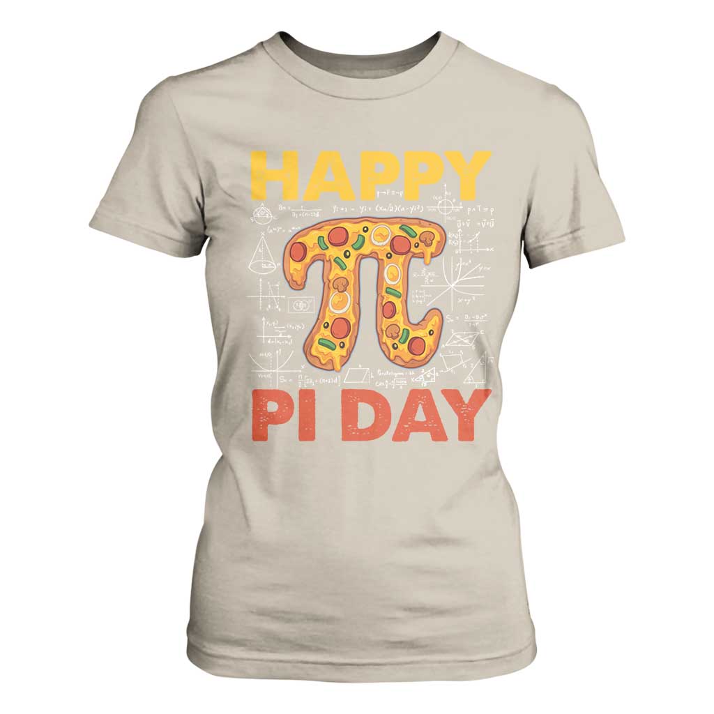 Happy Pi Day T Shirt For Women Funny Pi Pizza TS09 Sand Print Your Wear