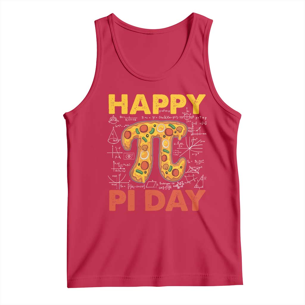 Happy Pi Day Tank Top Funny Pi Pizza TS09 Red Print Your Wear
