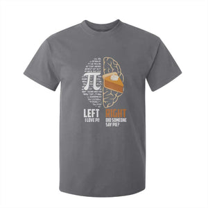 Funny Pi Day T Shirt For Kid Left Vs Right Brain 3,14 Pie Math Lover TS09 Charcoal Print Your Wear