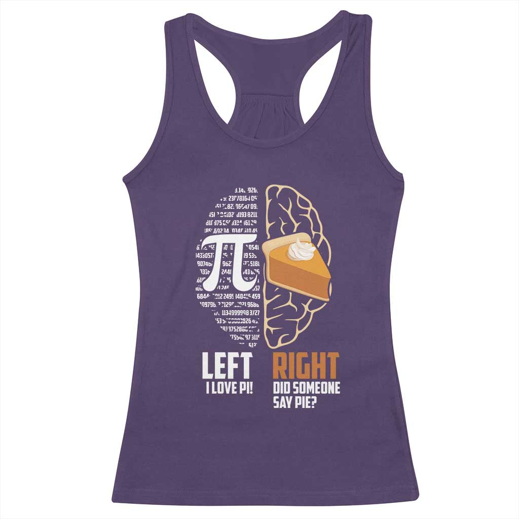 Funny Pi Day Racerback Tank Top Left Vs Right Brain 3,14 Pie Math Lover TS09 Purple Print Your Wear
