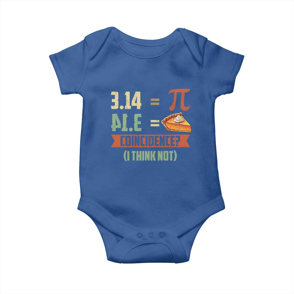 Funny Pi Day Baby Onesie Pi 3 14 Pie Coincidence Math Lover TS09 Royal Blue Print Your Wear