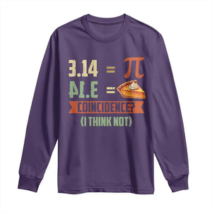 Funny Pi Day Long Sleeve Shirt Pi 3 14 Pie Coincidence Math Lover TS09 Purple Print Your Wear