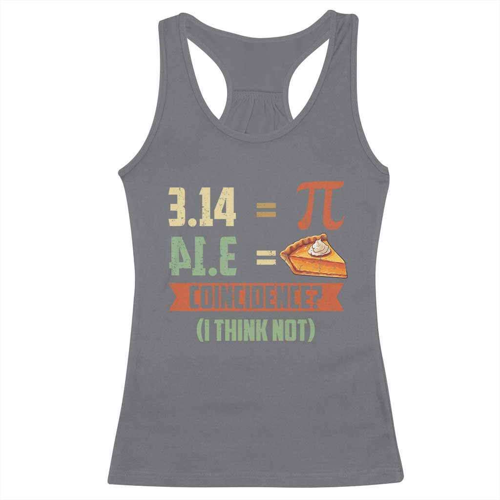Funny Pi Day Racerback Tank Top Pi 3 14 Pie Coincidence Math Lover TS09 Charcoal Print Your Wear