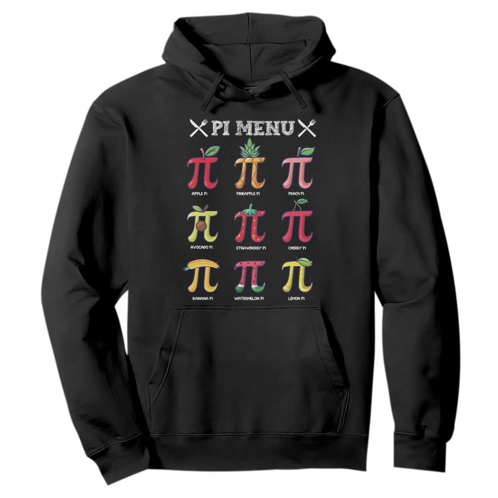 Funny Pi Day Hoodie Pi Menu Fruits Pie Math Lover TS09 Black Print Your Wear