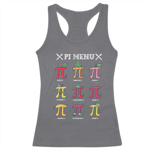 Funny Pi Day Racerback Tank Top Pi Menu Fruits Pie Math Lover TS09 Charcoal Print Your Wear