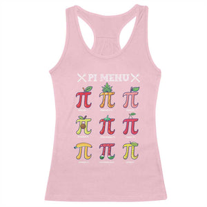 Funny Pi Day Racerback Tank Top Pi Menu Fruits Pie Math Lover TS09 Light Pink Print Your Wear