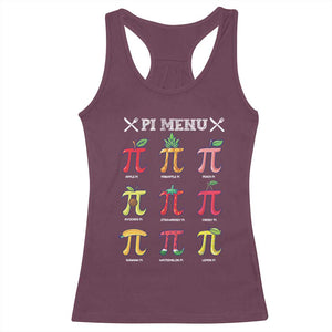 Funny Pi Day Racerback Tank Top Pi Menu Fruits Pie Math Lover TS09 Maroon Print Your Wear