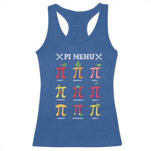 Funny Pi Day Racerback Tank Top Pi Menu Fruits Pie Math Lover TS09 Royal Blue Print Your Wear