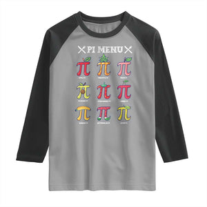 Funny Pi Day Raglan Shirt Pi Menu Fruits Pie Math Lover TS09 Sport Gray Black Print Your Wear
