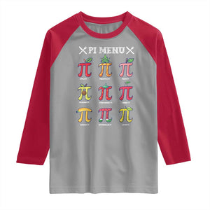 Funny Pi Day Raglan Shirt Pi Menu Fruits Pie Math Lover TS09 Sport Gray Red Print Your Wear