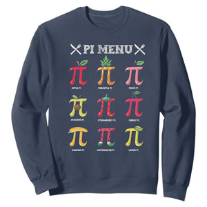Funny Pi Day Sweatshirt Pi Menu Fruits Pie Math Lover TS09 Navy Print Your Wear