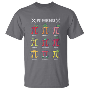 Funny Pi Day T Shirt Pi Menu Fruits Pie Math Lover TS09 Charcoal Print Your Wear
