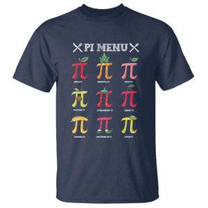 Funny Pi Day T Shirt Pi Menu Fruits Pie Math Lover TS09 Navy Print Your Wear