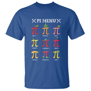 Funny Pi Day T Shirt Pi Menu Fruits Pie Math Lover TS09 Royal Blue Print Your Wear