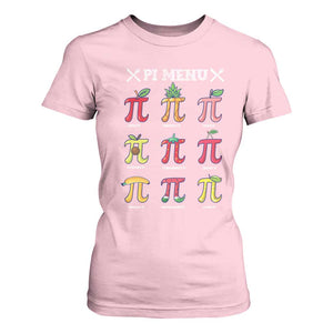 Funny Pi Day T Shirt For Women Pi Menu Fruits Pie Math Lover TS09 Light Pink Print Your Wear