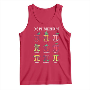 Funny Pi Day Tank Top Pi Menu Fruits Pie Math Lover TS09 Red Print Your Wear