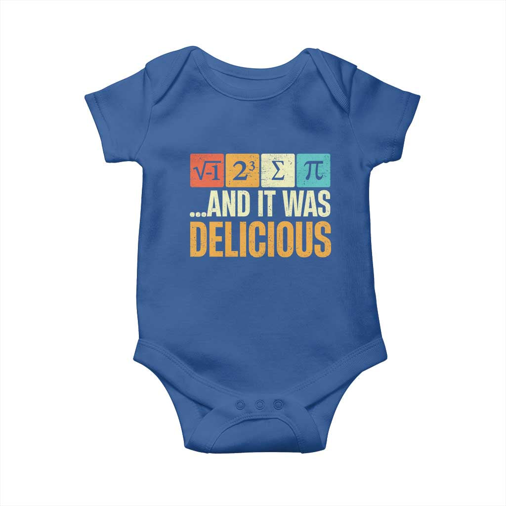 Funny Pi Day Baby Onesie I Ate Some Pie and It Was Delicious TS09 Royal Blue Print Your Wear