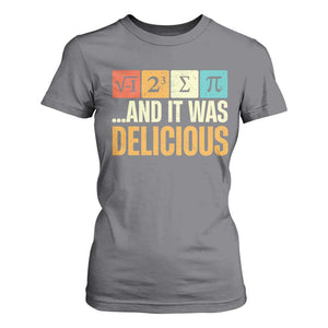 Funny Pi Day T Shirt For Women I Ate Some Pie and It Was Delicious TS09 Charcoal Print Your Wear