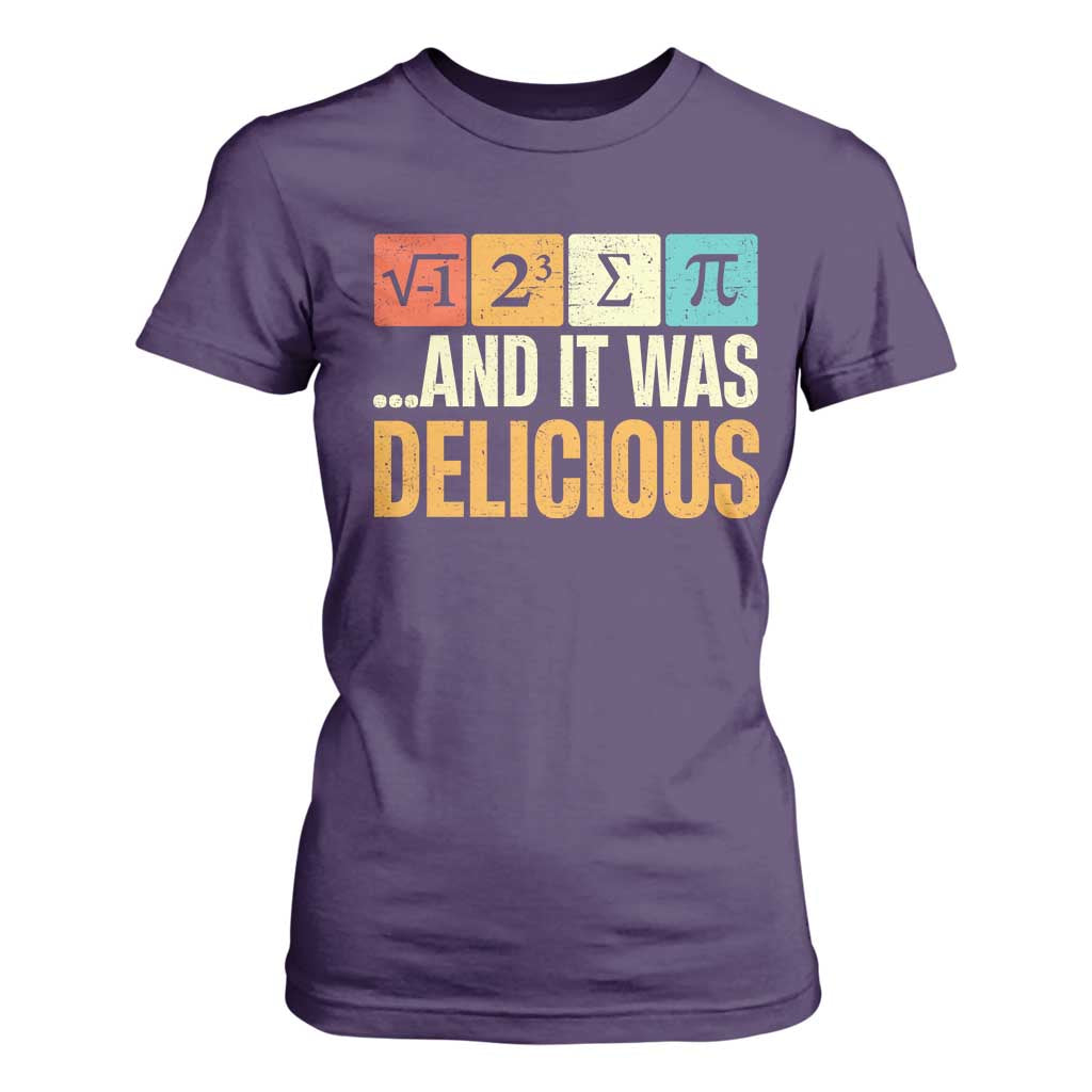 Funny Pi Day T Shirt For Women I Ate Some Pie and It Was Delicious TS09 Purple Print Your Wear