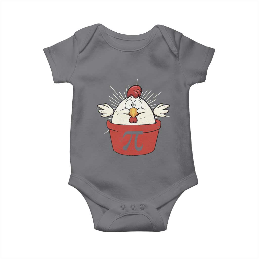 Funny Pi Day Baby Onesie Chicken Pot Pi Math Lover TS09 Charcoal Print Your Wear