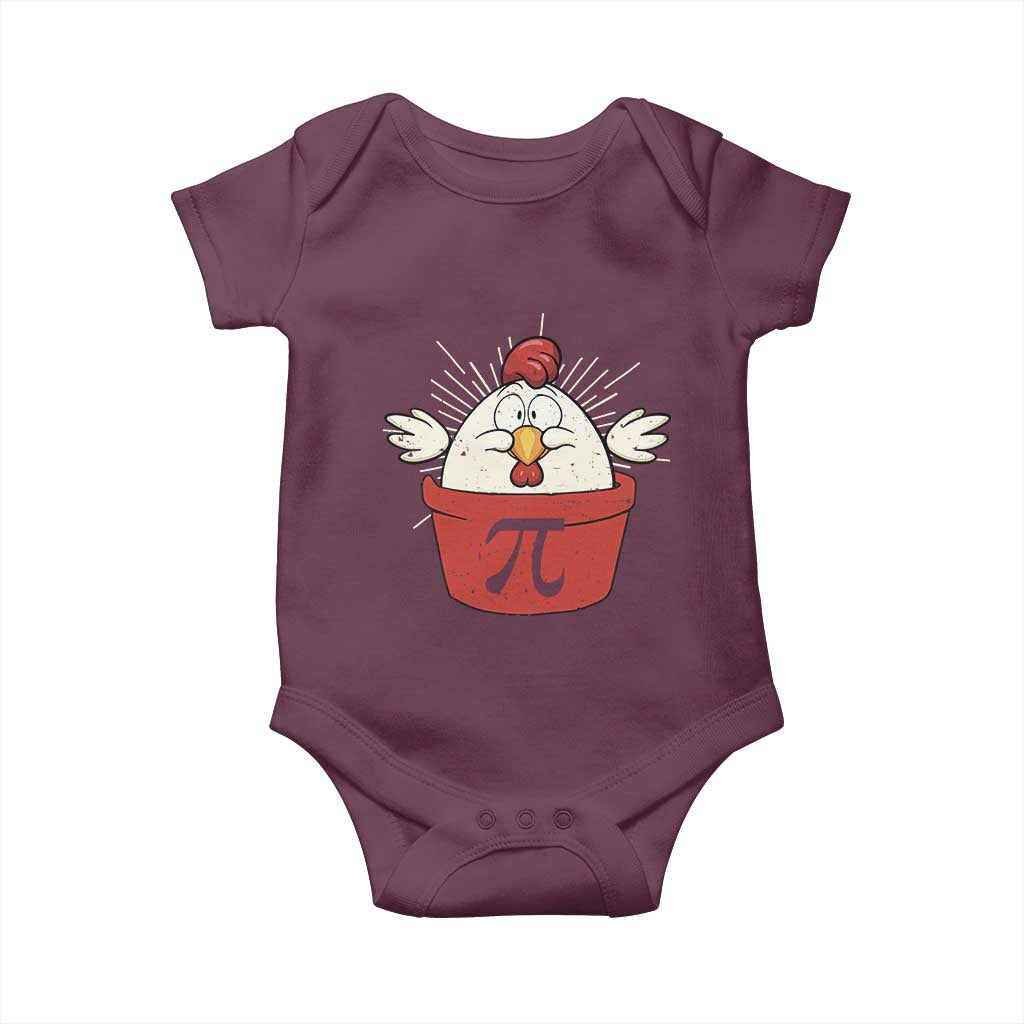 Funny Pi Day Baby Onesie Chicken Pot Pi Math Lover TS09 Maroon Print Your Wear