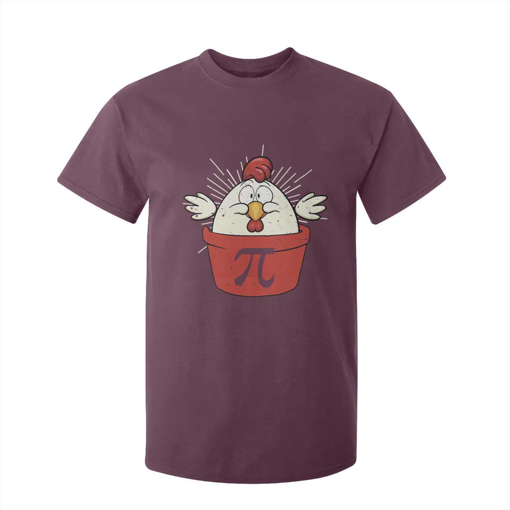 Funny Pi Day T Shirt For Kid Chicken Pot Pi Math Lover TS09 Maroon Print Your Wear