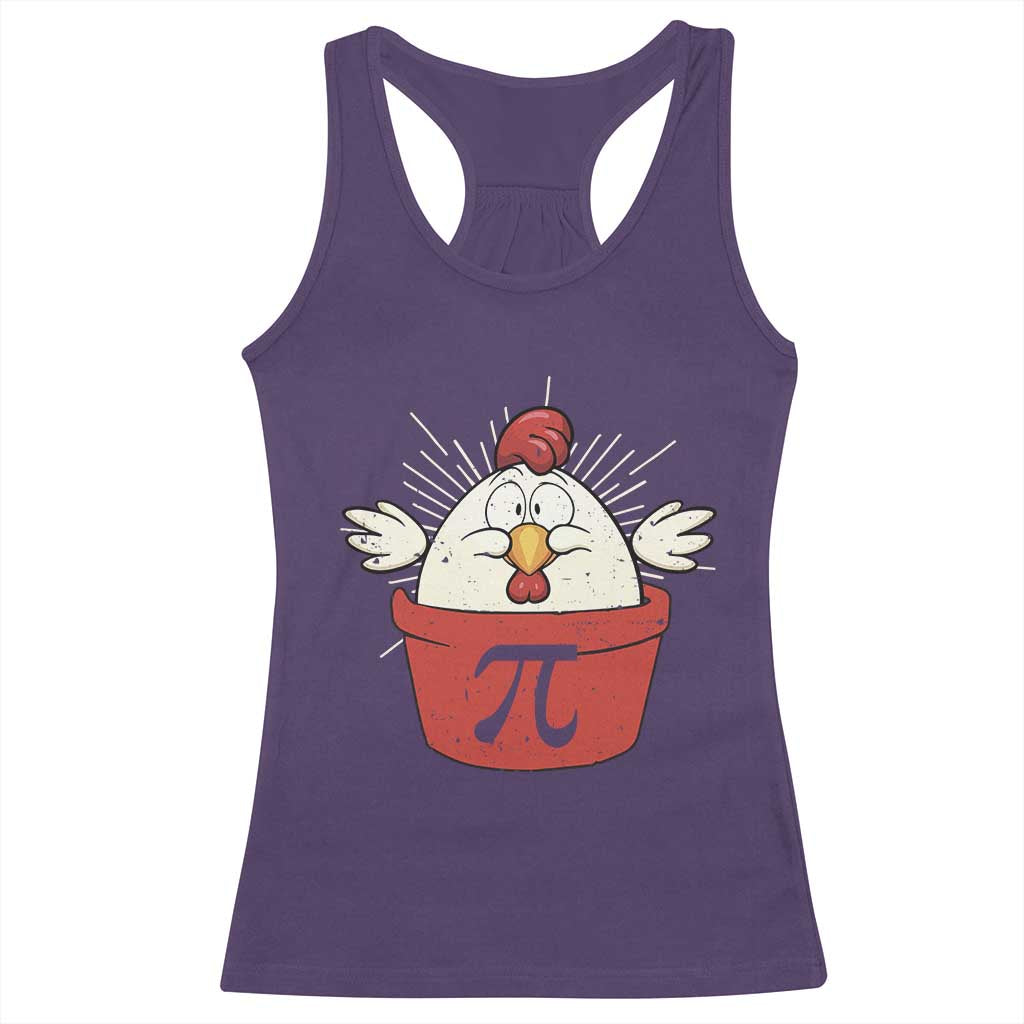 Funny Pi Day Racerback Tank Top Chicken Pot Pi Math Lover TS09 Purple Print Your Wear