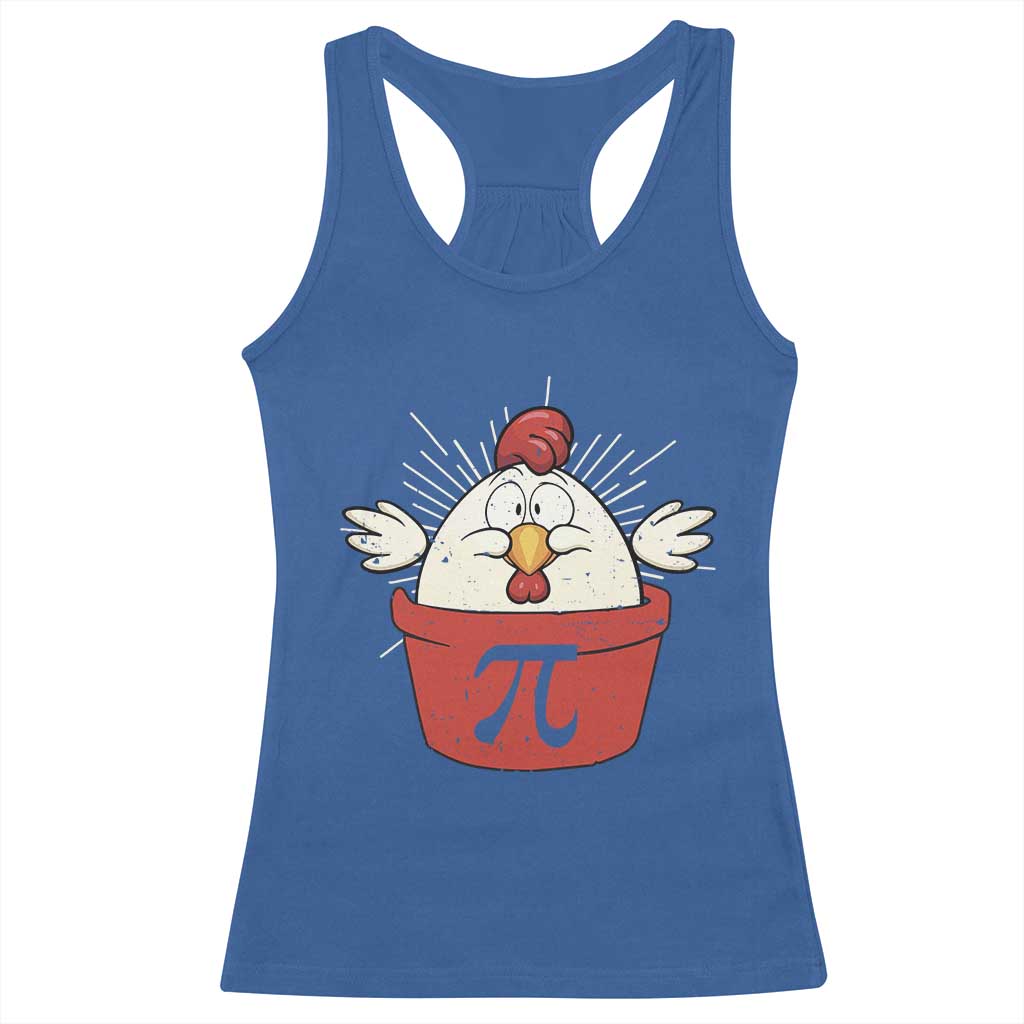 Funny Pi Day Racerback Tank Top Chicken Pot Pi Math Lover TS09 Royal Blue Print Your Wear