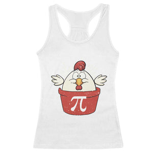 Funny Pi Day Racerback Tank Top Chicken Pot Pi Math Lover TS09 White Print Your Wear