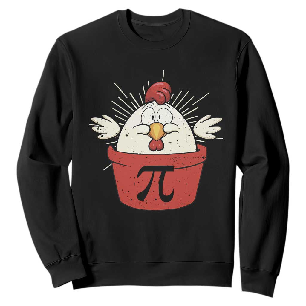 Funny Pi Day Sweatshirt Chicken Pot Pi Math Lover TS09 Black Print Your Wear