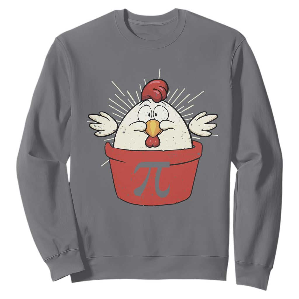 Funny Pi Day Sweatshirt Chicken Pot Pi Math Lover TS09 Charcoal Print Your Wear