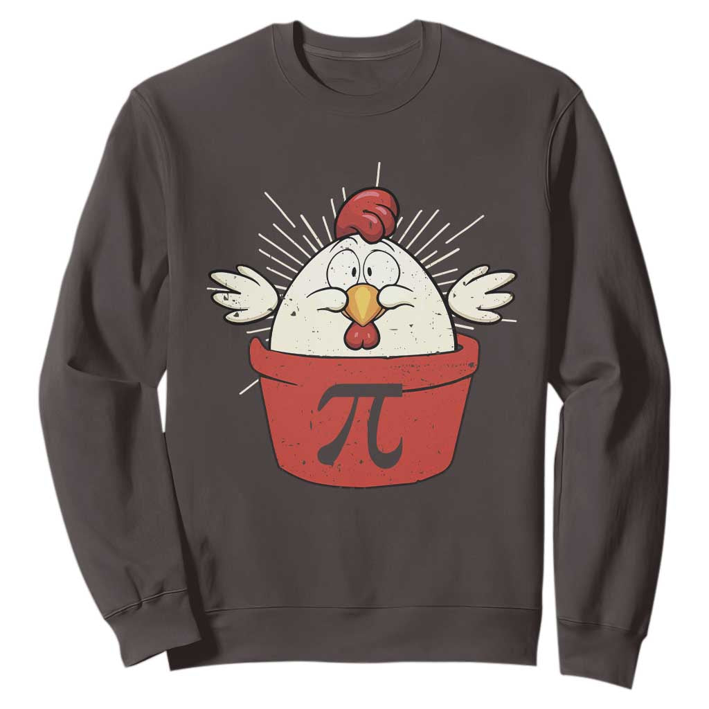 Funny Pi Day Sweatshirt Chicken Pot Pi Math Lover TS09 Dark Chocolate Print Your Wear