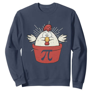 Funny Pi Day Sweatshirt Chicken Pot Pi Math Lover TS09 Navy Print Your Wear