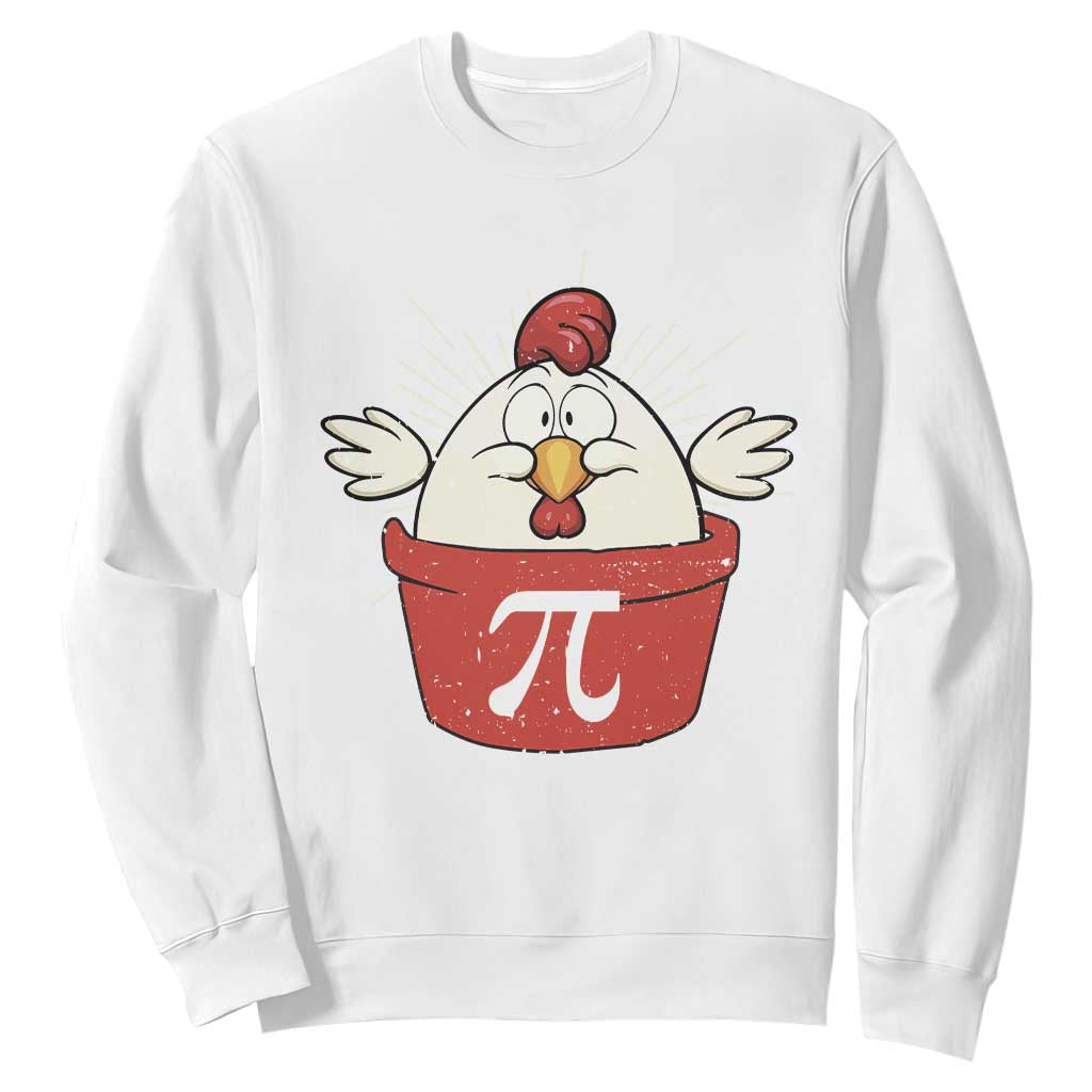 Funny Pi Day Sweatshirt Chicken Pot Pi Math Lover TS09 White Print Your Wear