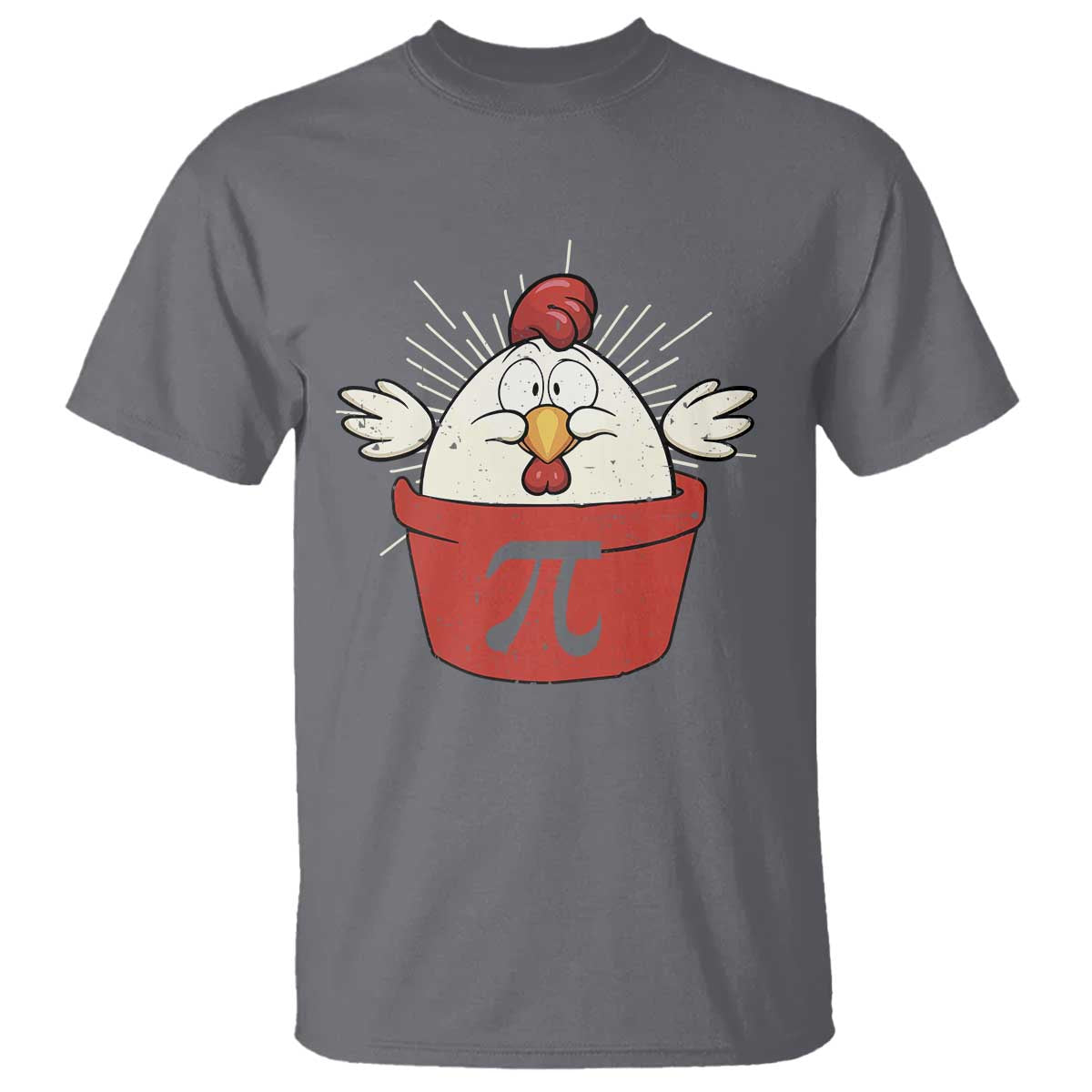 Funny Pi Day T Shirt Chicken Pot Pi Math Lover TS09 Charcoal Print Your Wear
