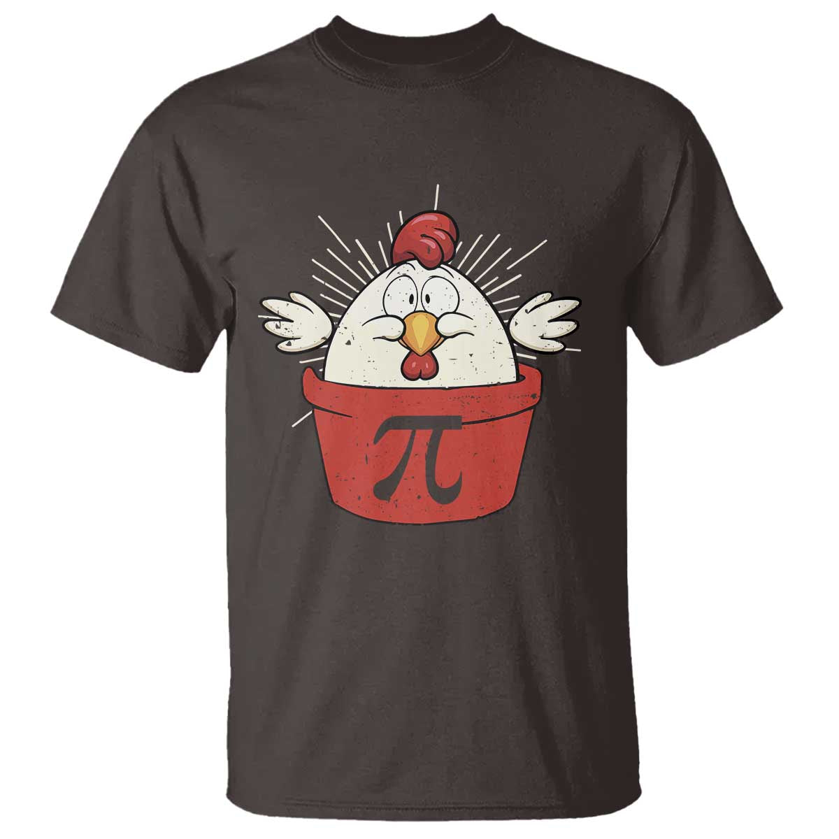 Funny Pi Day T Shirt Chicken Pot Pi Math Lover TS09 Dark Chocolate Print Your Wear