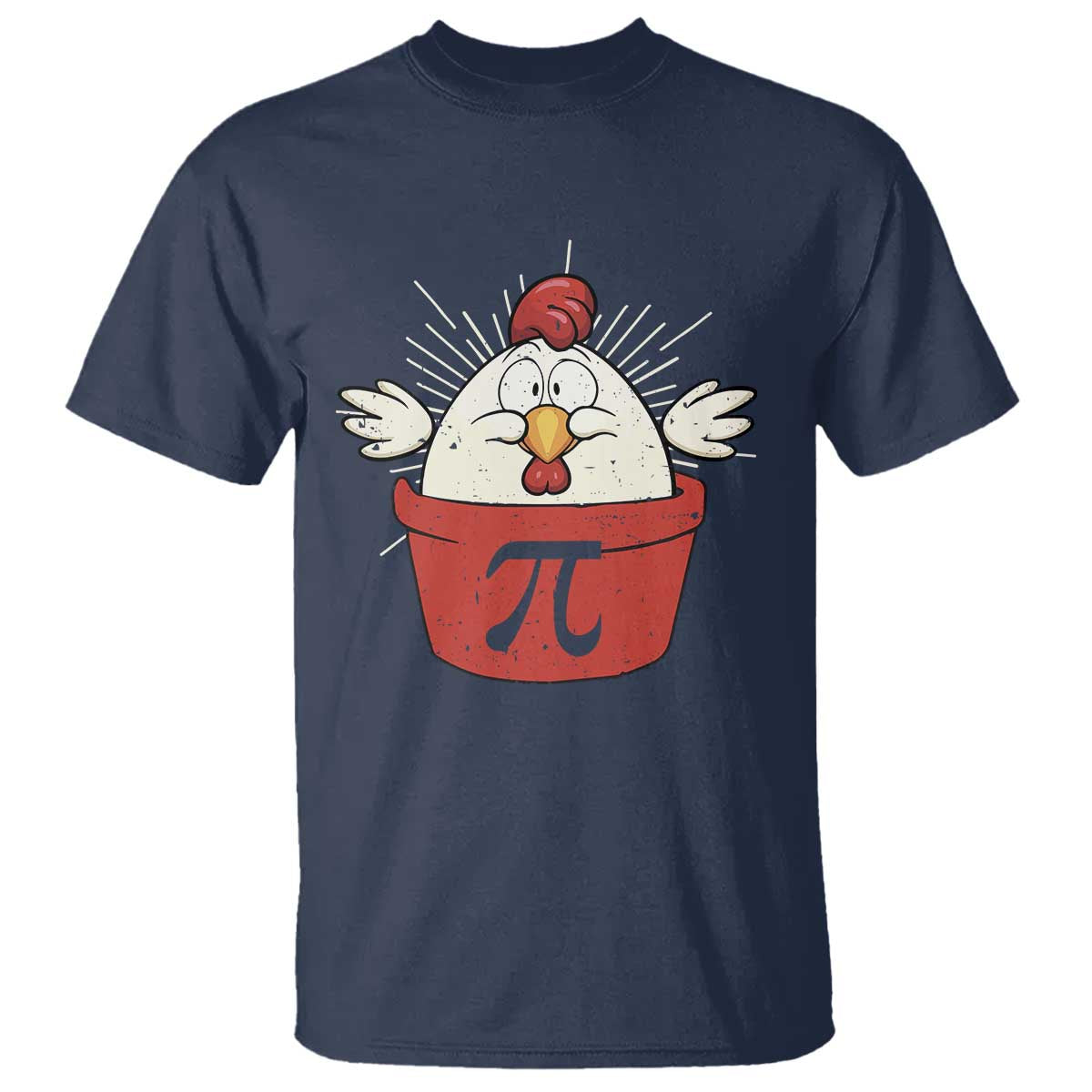 Funny Pi Day T Shirt Chicken Pot Pi Math Lover TS09 Navy Print Your Wear