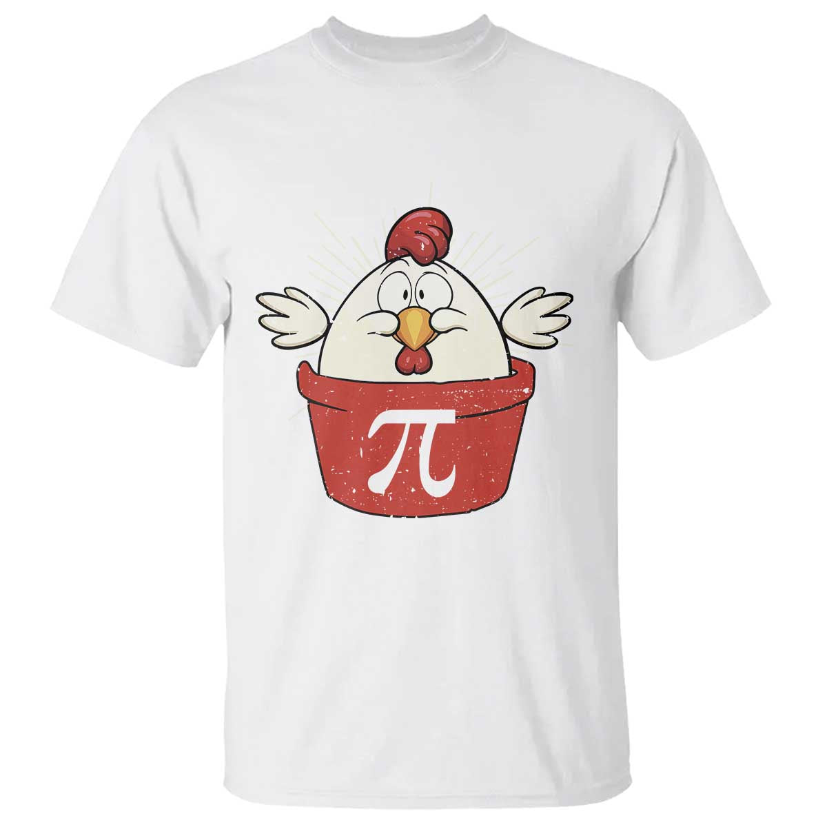 Funny Pi Day T Shirt Chicken Pot Pi Math Lover TS09 White Print Your Wear