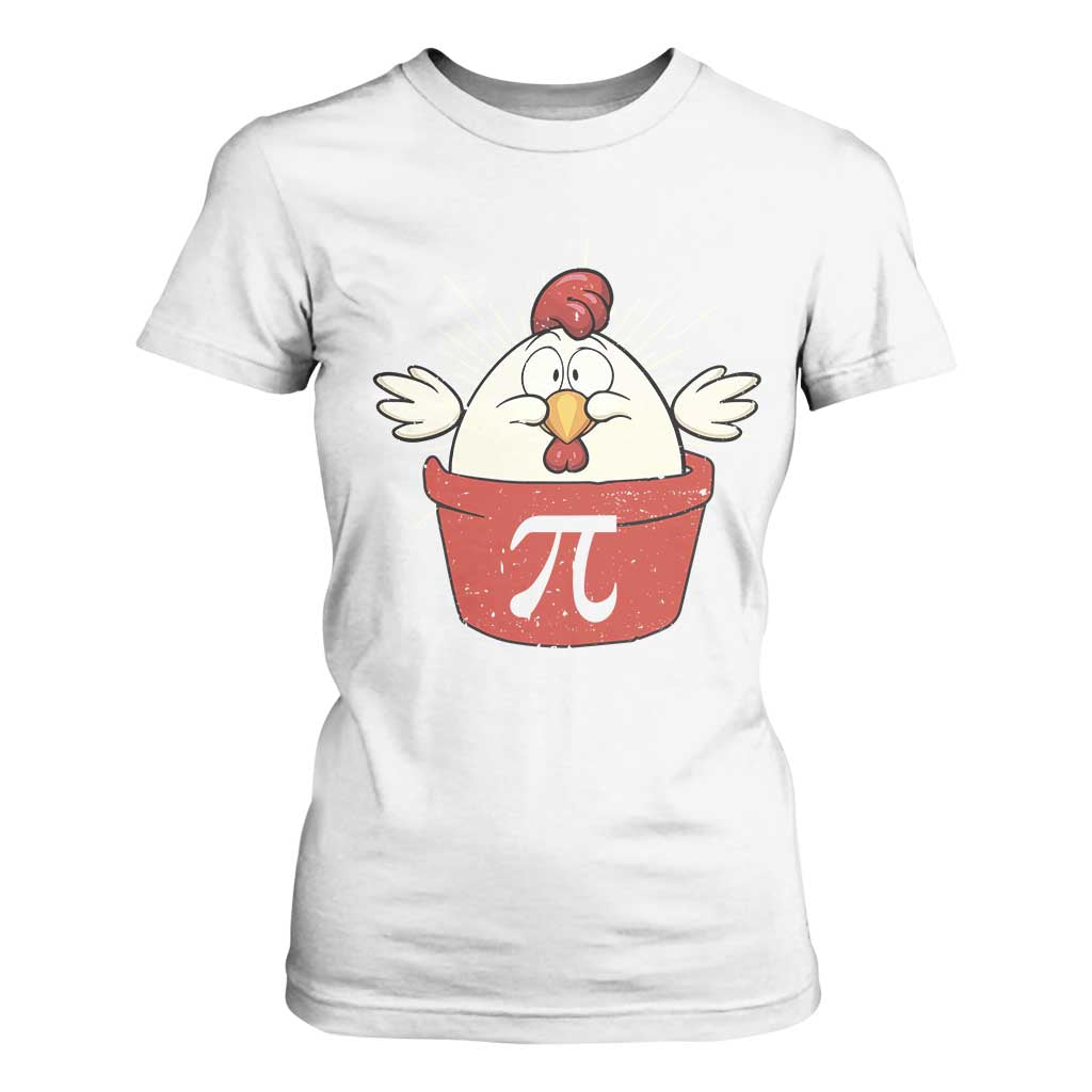 Funny Pi Day T Shirt For Women Chicken Pot Pi Math Lover TS09 White Print Your Wear