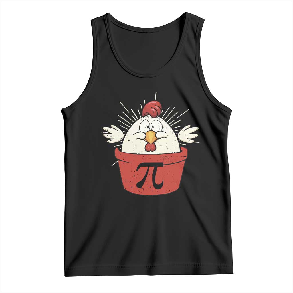 Funny Pi Day Tank Top Chicken Pot Pi Math Lover TS09 Black Print Your Wear
