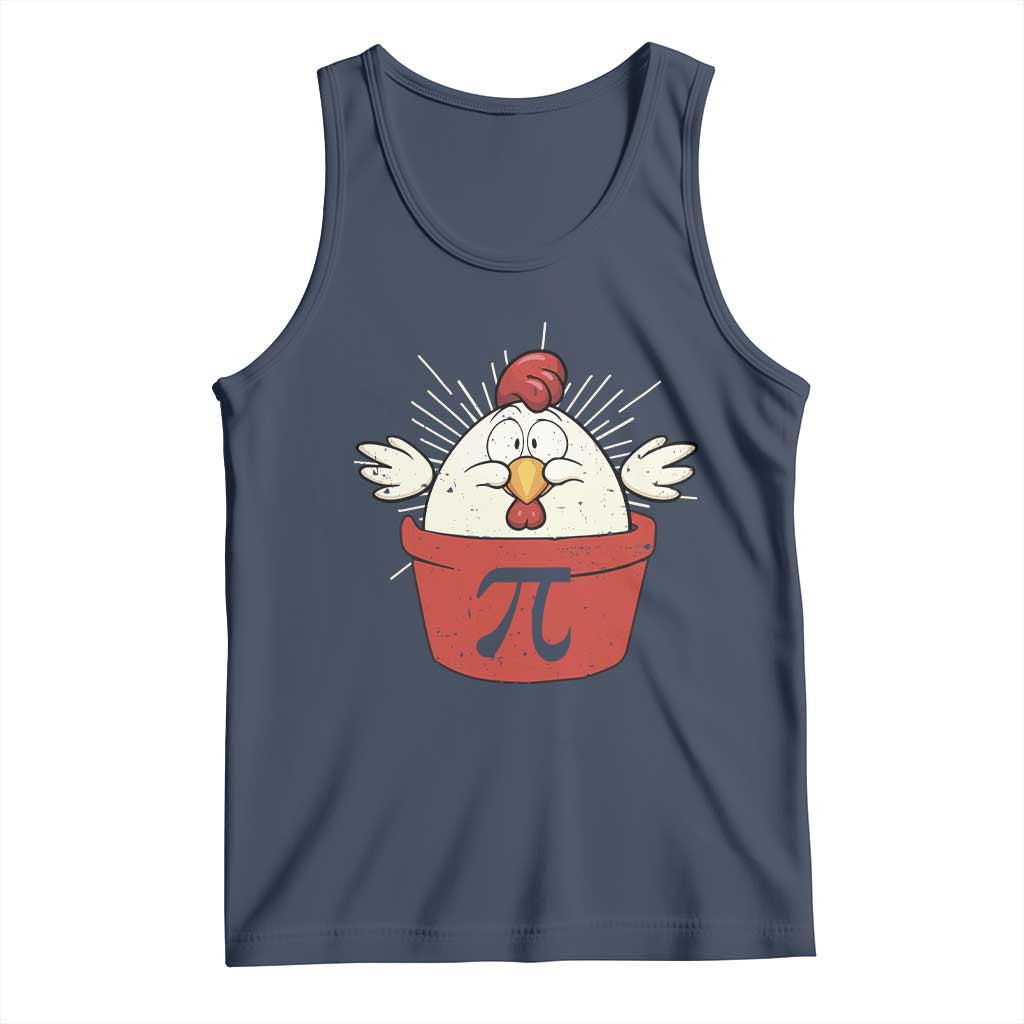 Funny Pi Day Tank Top Chicken Pot Pi Math Lover TS09 Navy Print Your Wear