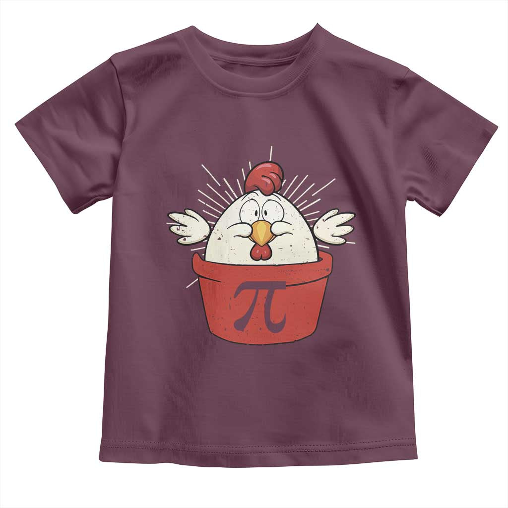 Funny Pi Day Toddler T Shirt Chicken Pot Pi Math Lover TS09 Maroon Print Your Wear