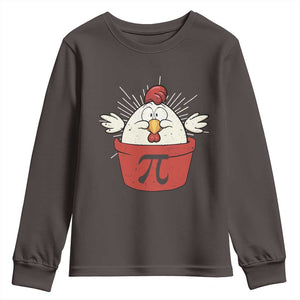 Funny Pi Day Youth Sweatshirt Chicken Pot Pi Math Lover TS09 Dark Chocolate Print Your Wear