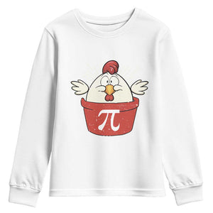 Funny Pi Day Youth Sweatshirt Chicken Pot Pi Math Lover TS09 White Print Your Wear