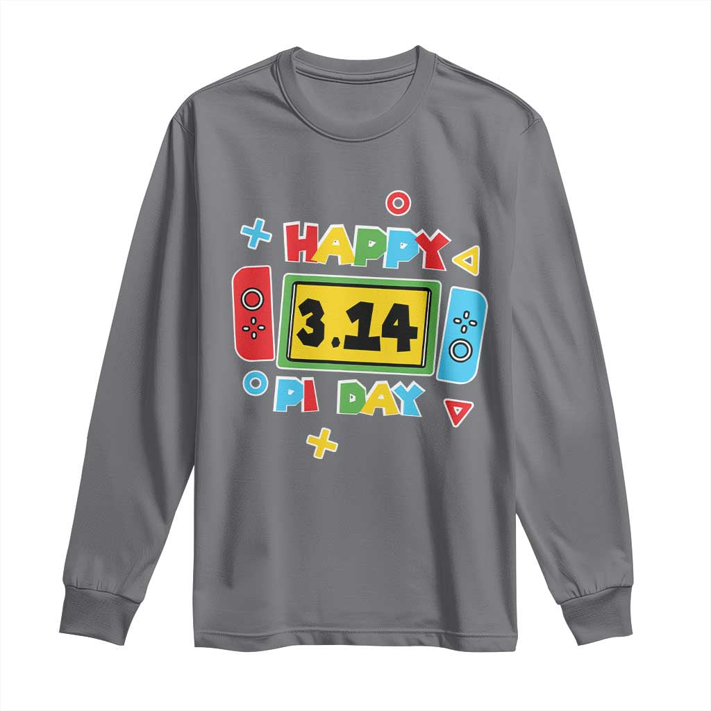 Funny Pi Day Long Sleeve Shirt Video Game Gamer Math Kids Boys Men TS09 Charcoal Print Your Wear